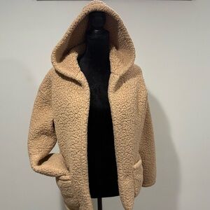 Hollister Cream Teddy Jacket with Hood
